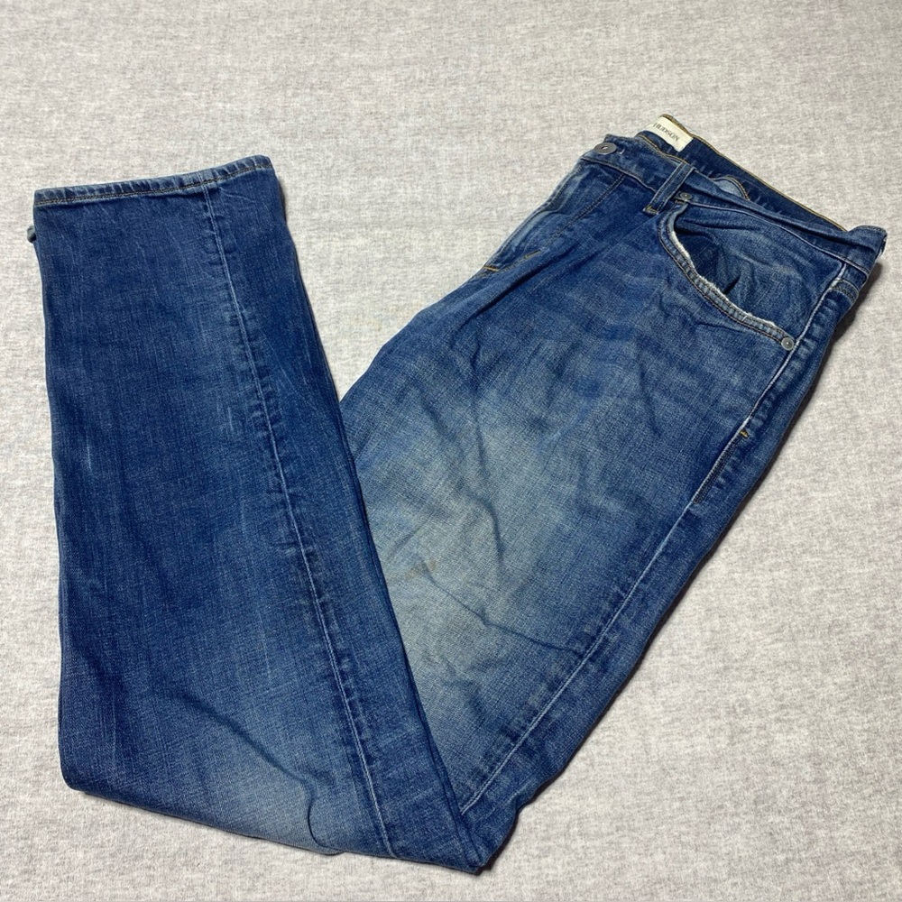 Hudson Jeans Mens Tag 34 Actual 36x34 Blue Byron Straight Fade Distressed